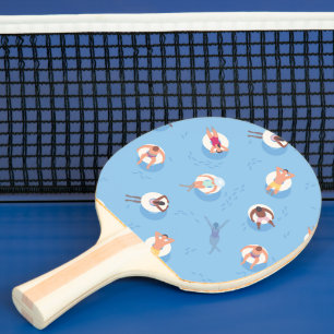 Raquette De Ping Pong Flottant dans le Motif de la rivière Lazy