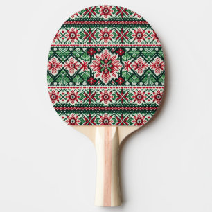 Raquette De Ping Pong Foire de Noël/hiver île rouge et verte