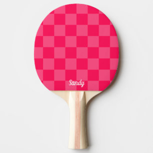 Raquette De Ping Pong Fond personnalisé à carreaux roses