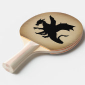Raquette De Ping Pong Fond rustique Dragon Noir (Devant Angle)