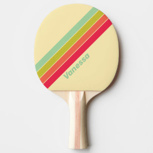 Raquette De Ping Pong Fondant lisse rayé avec nom