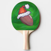 Raquette De Ping Pong Football de Santa Hat sur Vert (Dos)