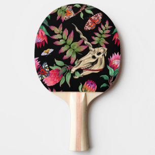 Raquette De Ping Pong Forêt magique Unicorn Motif foncé.