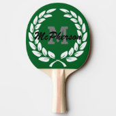 Raquette De Ping Pong Forêt verte avec couronne victorieuse et monogramm (Dos)