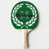 Raquette De Ping Pong Forêt verte avec couronne victorieuse et monogramm (Devant)