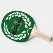 Raquette De Ping Pong Forêt verte avec couronne victorieuse et monogramm (Côté)