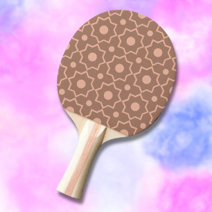 Raquette De Ping Pong Forme Géométrique Rose Poussiéreux Mousse de Mocha