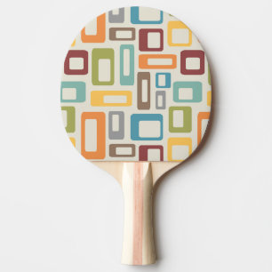 Raquette De Ping Pong Formes colorées de style mi-siècle