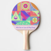 Raquette De Ping Pong Formes géométriques funky et amusant rétro Multico (Devant)