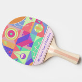 Raquette De Ping Pong Formes géométriques funky et amusant rétro Multico (Côté)