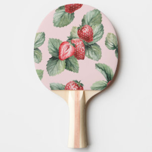 Raquette De Ping Pong Fraises mûres d'été : Aquarelle rose