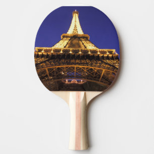 Raquette De Ping Pong FRANCE, Tour Eiffel de Paris, vue du soir
