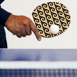 Raquette De Ping Pong Fret grec, Motif d'onde méditerranéen, Brown