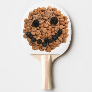 Raquette De Ping Pong Fruit souriant mignon et visage de céréales