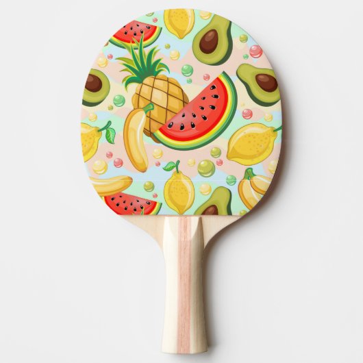 Raquette De Ping Pong Fruits d'été frais Motif (Devant)