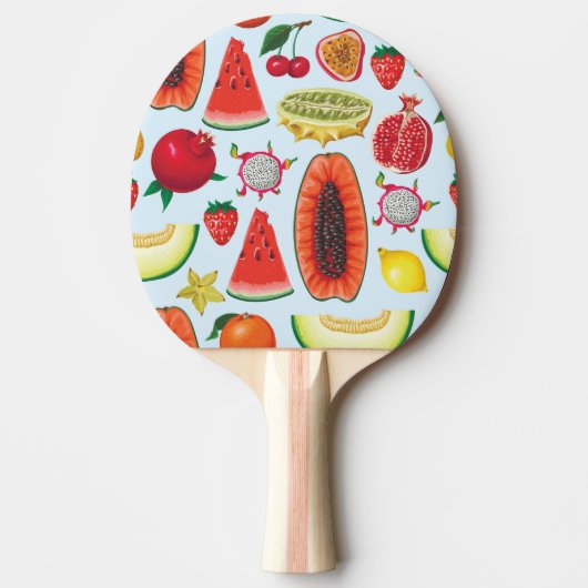Raquette De Ping Pong Fruits Exotiques : Imprimé tendance sans couture. (Devant)
