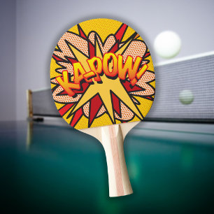 Raquette De Ping Pong Fun Modern Retro Comédie Livre KAPOW Pop Art