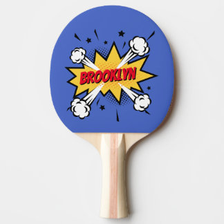 Raquette De Ping Pong Fun pop art bande dessinée style légende logo