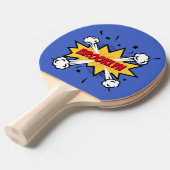 Raquette De Ping Pong Fun pop art bande dessinée style légende logo (Devant Angle)
