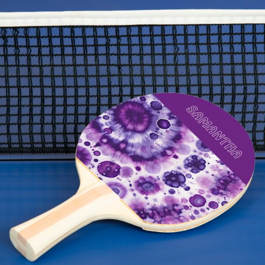 Raquette De Ping Pong Fun violet violet rose Batik Cercles Art Motif (Insitu)