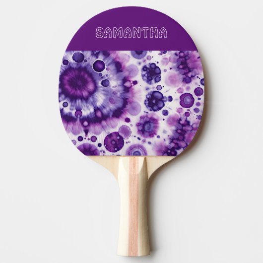 Raquette De Ping Pong Fun violet violet rose Batik Cercles Art Motif (Devant)