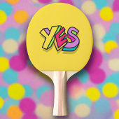 Raquette De Ping Pong Funky Cool coloré "OUI" jaune Sports tendance