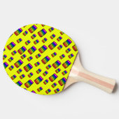 Raquette De Ping Pong Funky Neon Rainbow Block Motif (Côté)