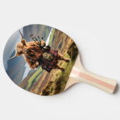 Raquette De Ping Pong Funky Scottish Highland Cow Bagpiper, (Côté)