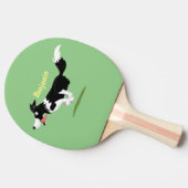 Raquette De Ping Pong Funny Border Collie chien en course dessin animé (Côté)