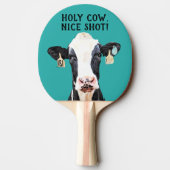 Raquette De Ping Pong Funny Cow Pun Nice Shot Holstein Dairy Animal (Dos)