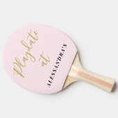 Raquette De Ping Pong Funny Custom Name Pastel Pink Gold Minimalist Chic (Côté)