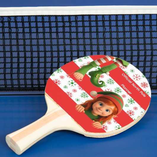 Raquette De Ping Pong Funny Elf Face & Legs | North Pole Fun Christmas  (Insitu)