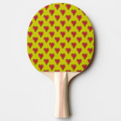 Raquette De Ping Pong Funny Heart Pattern gold red + your backgr. & (Dos)