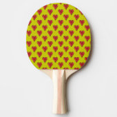 Raquette De Ping Pong Funny Heart Pattern gold red + your backgr. & (Devant)