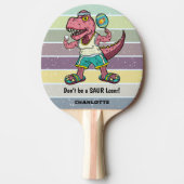 Raquette De Ping Pong Funny Tyrannosaurus Rex Rose T-Rex Retro Personnal (Devant)
