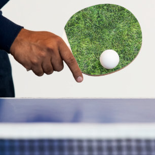 Raquette De Ping Pong Funny vert herbe texture motif vrai photo fun