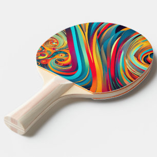 Raquette De Ping Pong Fusion de vague de couleur – Art de tourbillon abs