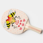 Raquette De Ping Pong Gaffez les abeilles avec la conception de coeurs (Côté)