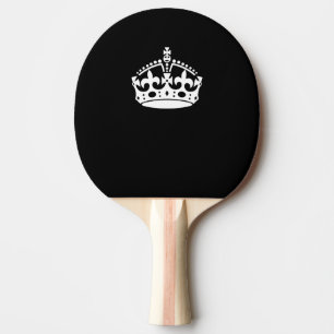 Raquette De Ping Pong Gardez la couronne calme sur le noir solide