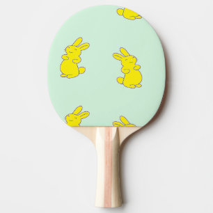 Raquette De Ping Pong Garnons heureux jaune sur turquoise