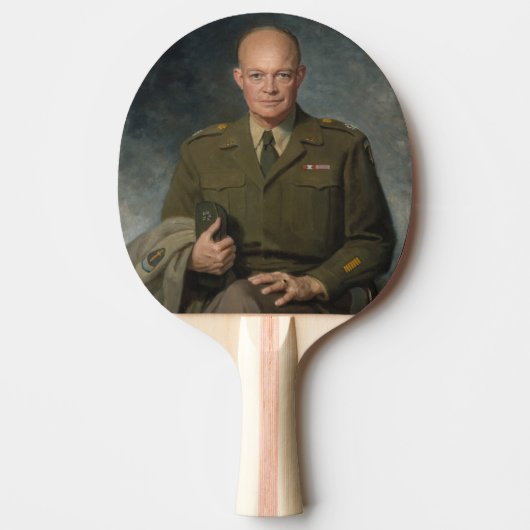 Raquette De Ping Pong Général Dwight Eisenhower Portrait peint 5 étoiles (Devant)