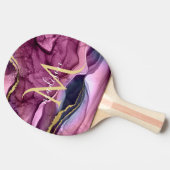 Raquette De Ping Pong Géode d'agate violet rose et or Monogramme (Côté)