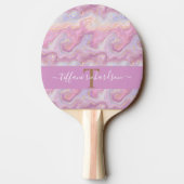 Raquette De Ping Pong Géode d'âge en marbre rose violet (Dos)