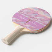 Raquette De Ping Pong Géode d'âge en marbre rose violet (Devant Angle)