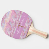 Raquette De Ping Pong Géode d'âge en marbre rose violet (Côté)