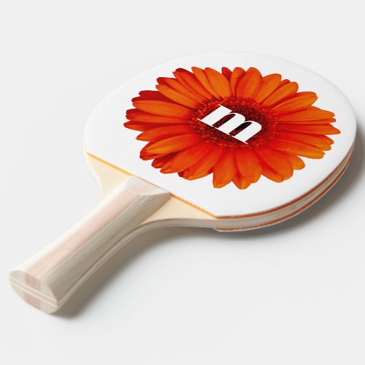 Raquette De Ping Pong Gerbera Daisy Monogramme initial (Devant Angle)