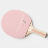 Raquette De Ping Pong Girl Blush rose élégant moderne Monogramme Nom (Côté)