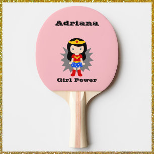 Raquette De Ping Pong Girl Power Superhero
