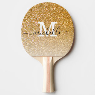 Raquette De Ping Pong Girly Chic Elegant Parties scintillant Or Ombre Mo