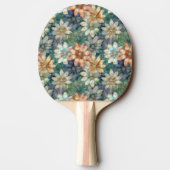 Raquette De Ping Pong Glam Champagne Or Rouge Fleurs blanches (Dos)